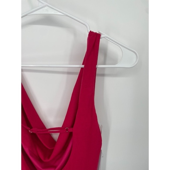 Princess Polly Killer Queen Mini Dress Womens 6 Tall Pink Cowl Neck Cocktail NWT - Picture 3 of 11